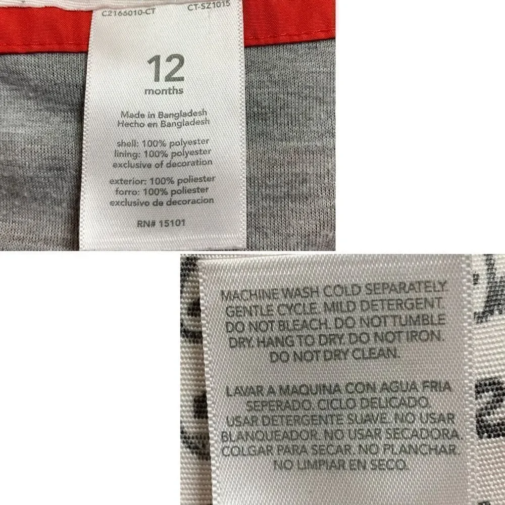 Carter’s Baby Boy Size 12 Months Fireman Hooded Windbreaker Rain Jacket